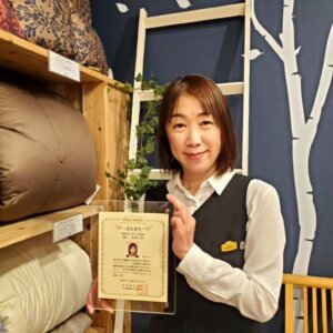 スリープマスターの資格を取得した溝口